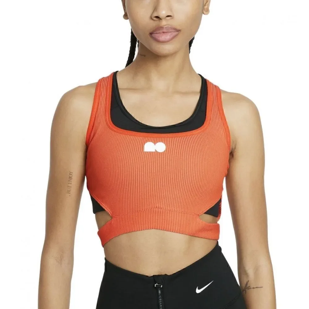 Nike Naomi Osaka Court Challenger Tennis Crop Tank Top Size Large L Orange New